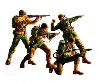 1:35 WWII Figuren-Set US Army Infant.(4)