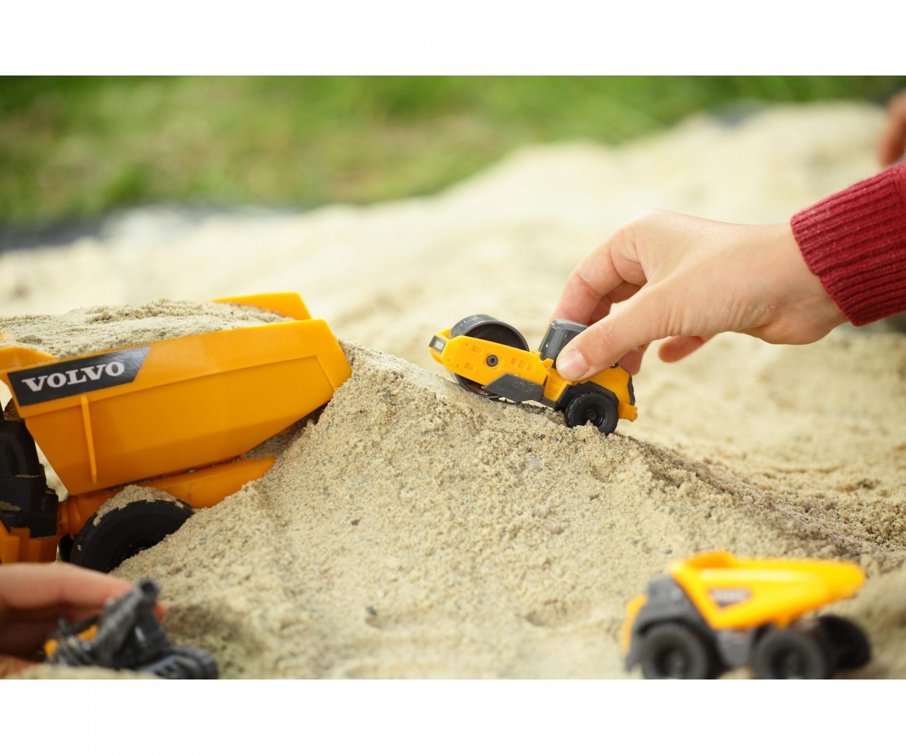 Dickie Volvo Tough Hauler - Camion à benne basculante 26 cm, jaune/gris