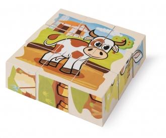 EH Puzzle d'images cubes La Ferme