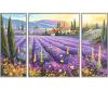 Lavender Fields Triptych - Painting by Numbers