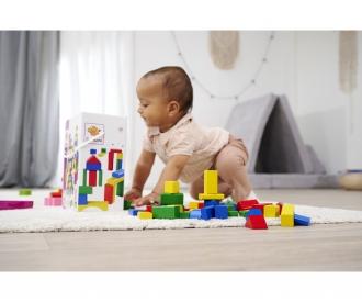 Coloured Wooden Blocks - 50 Pieces