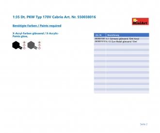 1:35 Voiture allemande Type 170V Cabrio