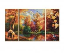 Indian Summer Triptych - Painting by Numbers