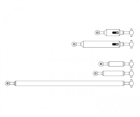 1:14 Prop.shaft Set 8x8 (4) Tipper adj.