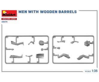 1:35 Figurine-Set Hommes avec tonneaux en bois (2)