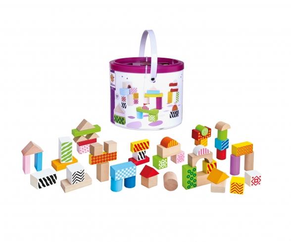 Color Wooden Building Blocks - 50 Pieces