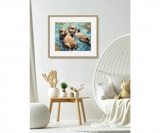 Otterpärchen 24 x 30 cm – Malen nach Zahlen