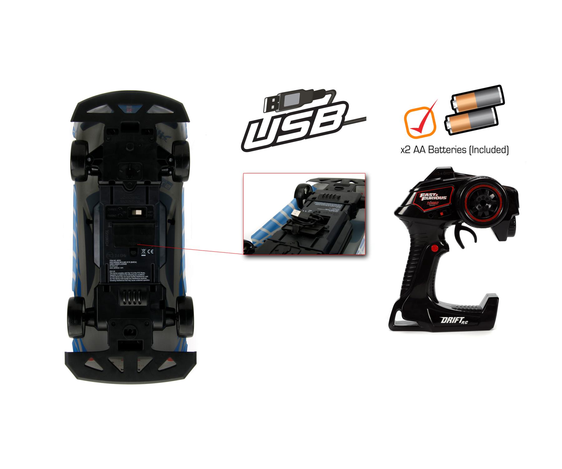 Buy Fast&Furious RC Nissan Skyline GTR 1:10 online | Jada Toys