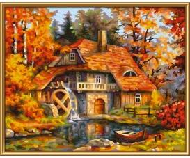 Old Mill 24 x 30 cm - Painting by Numbers