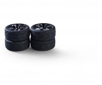 1:10 M-Design Wheel Set, RC wheels, silver black