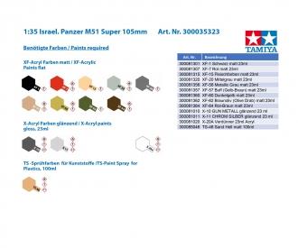 1:35 Israeli Tank M51 105mm, plastic model kit