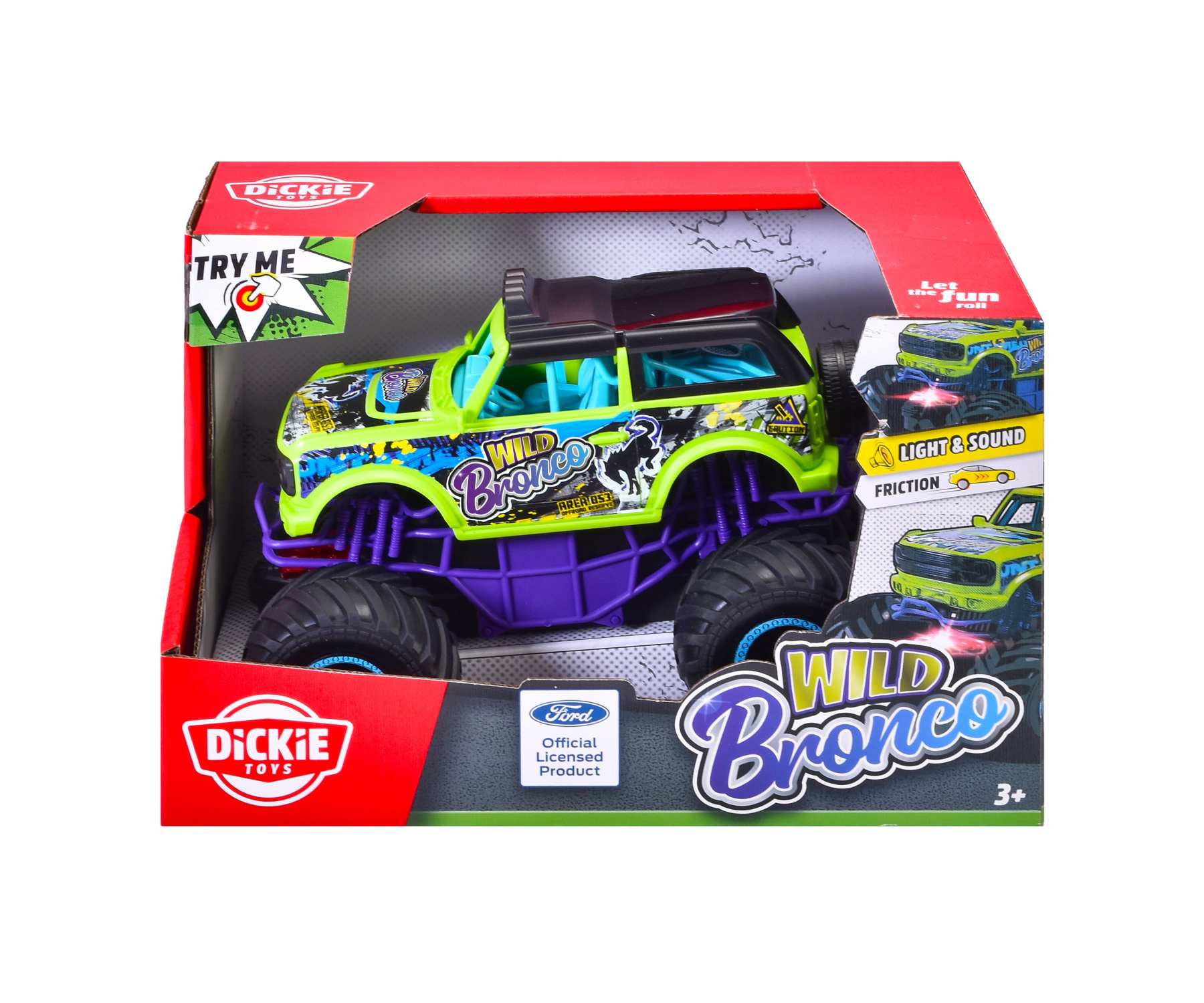 Dickie - Wild Bronco - Véhicule de 18 cms à Friction avec Fonctions Sonores et Lumineuses - Designé par la Licence Ford - A Partir de 3 Ans Dickie - Wild Bronco - Véhicule de 18 cms à Friction avec Fonctions Sonores et Lumineuses - Designé par la Licence Ford - A Partir de 3 Ans