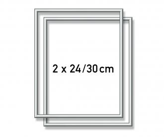 2 Aluminium frames 24 x 30 cm – mat silver