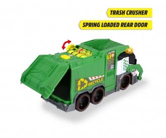 Camion-poubelle de recyclage avec lumière et son