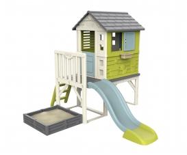 Smoby Spielhaus Square Stelzenhaus mit 2-in-1 Sandkasten + Pflanzbeet