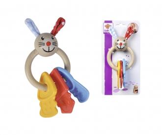 Eichhorn Baby Greifring Mit Hase – Aus FSC-Holz & Silikon, Ab 3 Monaten!