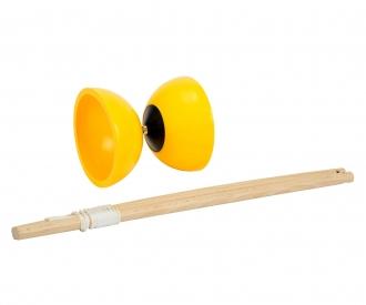 Diabolo Kunststoff mit Holzstäben, 4-sort.