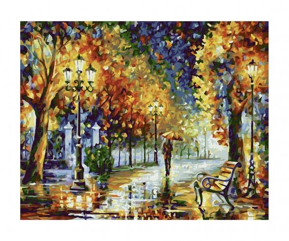 Promenade in Autumn 24 x 30 cm - Painting by Numbers