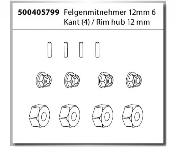 1:10 Rim Hub 12mm