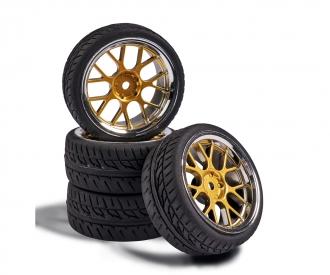 1:10 Y-Design2 Wheel Set, RC wheels, gold chrome