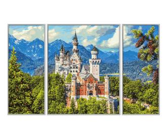 Schloss Neuschwanstein Triptychon – Malen nach Zahlen