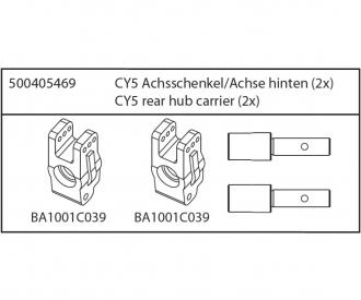 CY5 Achsschenkel (2) & Radachse (2) hinten