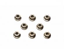 4mm Serrated Whl Nut Bla*8