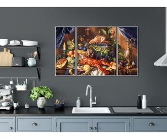 Magnificent Still Life Triptych - Painting by Numbers