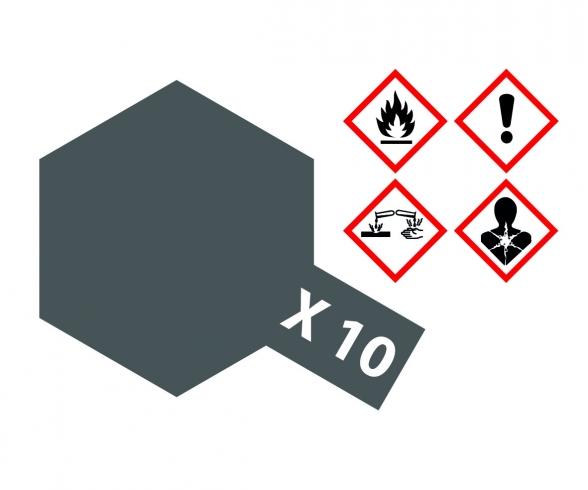X-10 Gun Metall Gloss, acrylic paint, 10 ml