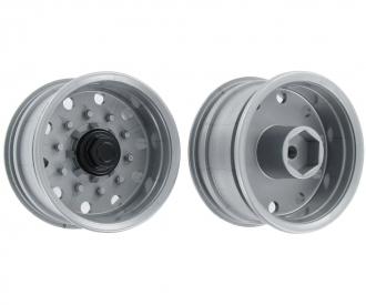 1:14 Trailerwheel, wheel rim, silver wide tire