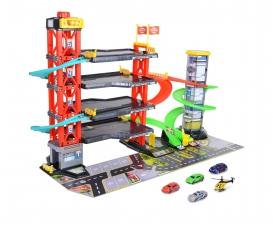 Parking Garage Playset With Lift and 5 Vehicles