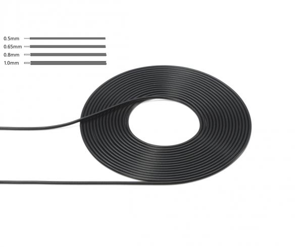 1:6 Cable 0.5mm OD Black, model cable, 2m