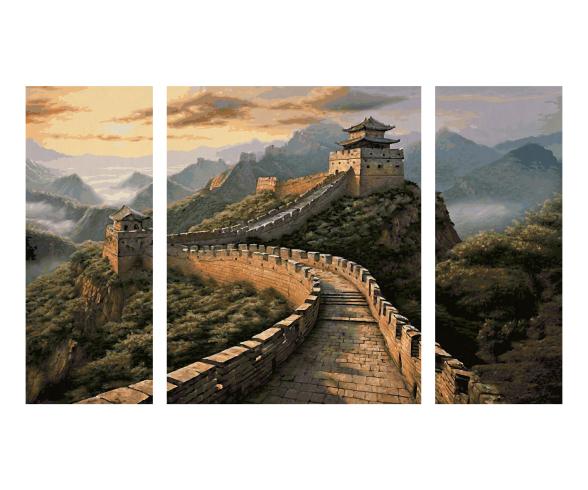 Great Wall of China Triptych - Painting by Numbers