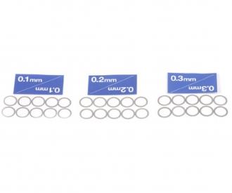 10mm Shim Set, RC accessory, 0.1-0.3 mm spacers