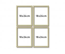 4 Alurahmen Gold Quattro 18 x 24 cm – Malen nach Zahlen Zubehör