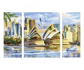 Sydney Triptych - Painting by Numbers
