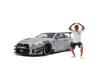1:18 Nissan GT-R (R35) grau mit Figur