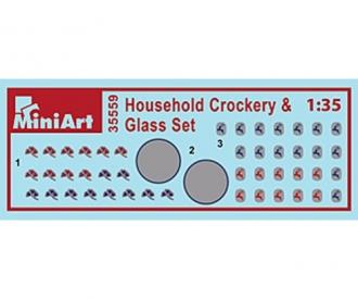 1:35 Geschirr- und Gläser-Set