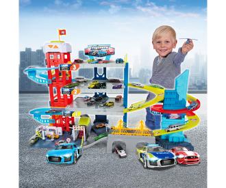 City Double Track Garage + 4 Vehicles