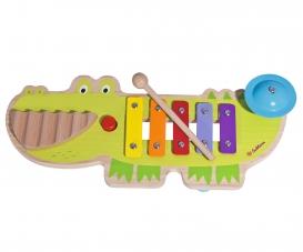 Set De Musique En Bois Pour Bébé - 2 Pièces (anneau Avec Cloches + Baguette Sonore) - À Partir De 1 An - Couleurs Vives - Marque Eichhorn