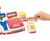 Caisse enregistreuse avec scanner et tapis roulant