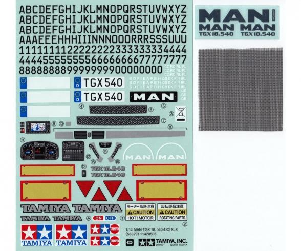MAN TGX 18.540 Ver.II sticker set, model decals