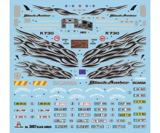 Scania R730 V8 Black Amber 1:24 Model Kit