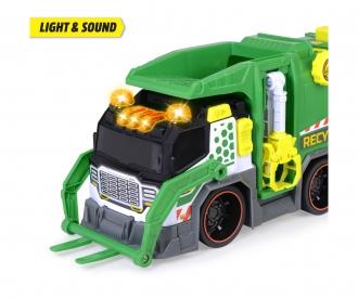 Camion-poubelle de recyclage avec lumière et son