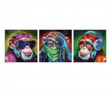 The three monkeys - painting by numbers