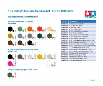 1:16 US M551 Sheridan, display model kit