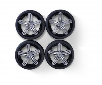 1:10 6S Style Wheel Set, RC wheels, silver