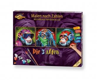 Die drei Affen Triptychon – Malen nach Zahlen