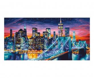 Manhattan at Night  40 x 80 cm - Painting by Numbers