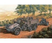 1:72 WWII Camion de transport de troupes Krupp Protze avec paquetage